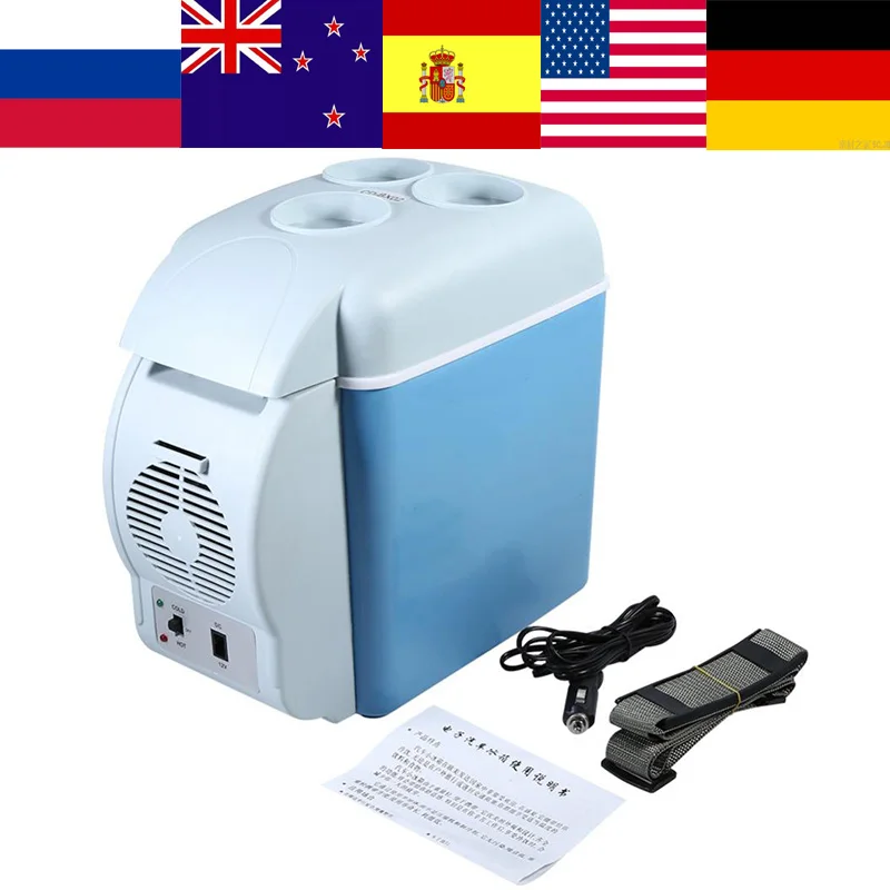 

Oversea Mini Car Fridge Freezer Cooler Warmer Multi-Function Home Camping Travel Vehicular Fridge Refrigerator 12V 7.5L Portable