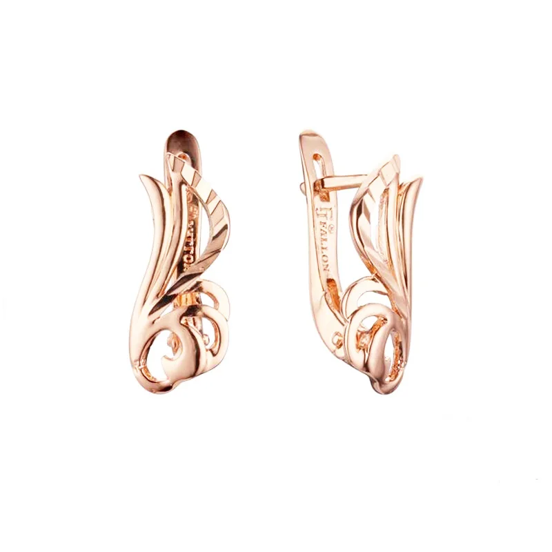 

Womens 585 Rose Gold Color Without Stone Earrigs Dangle Drop Earrings