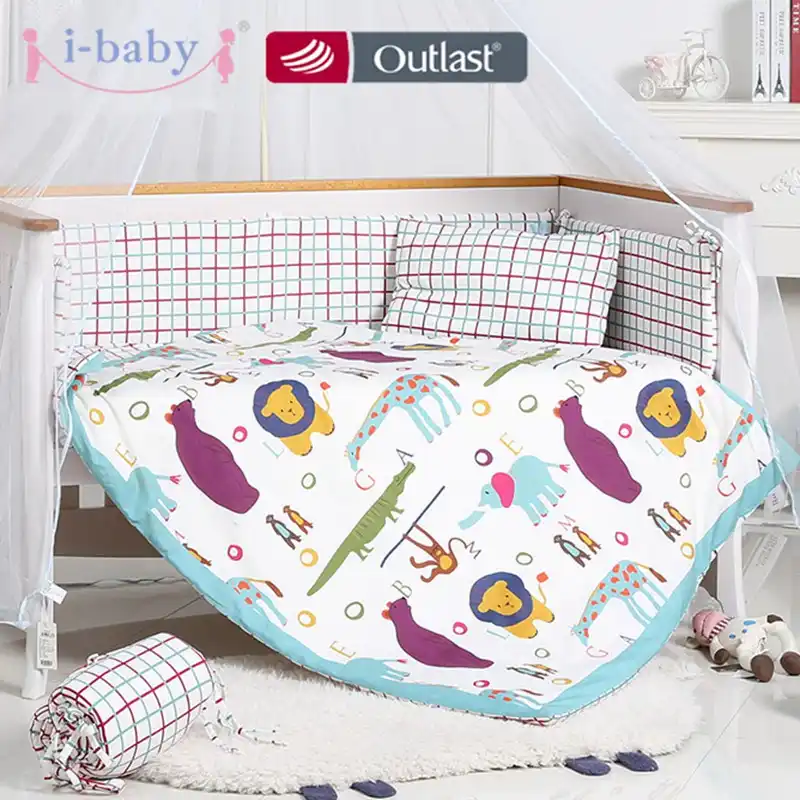 I Baby Baby Bedding Set 9pcs Crib Set Newborn Fun Animals Cotton