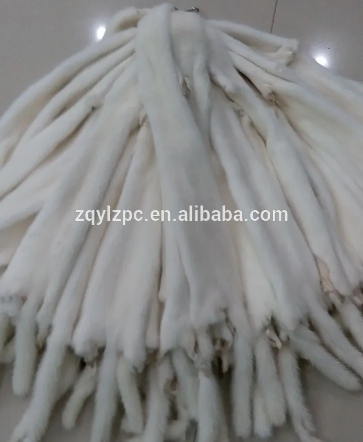 

wholesale real color fur skin white Mink fur pieces