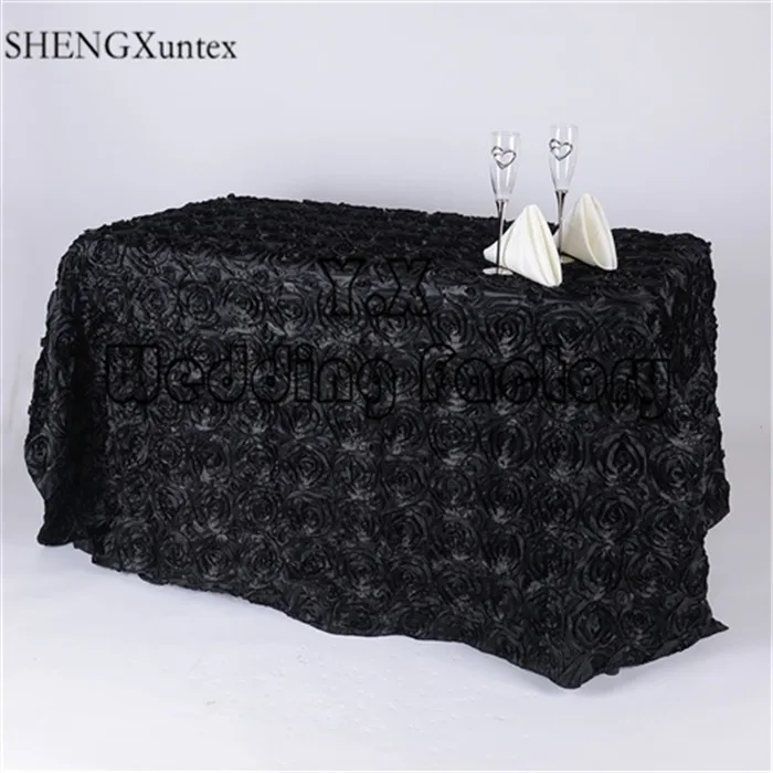 

Wholesale Price Satin Rosette Table Cloth For Wedding Event Decoration