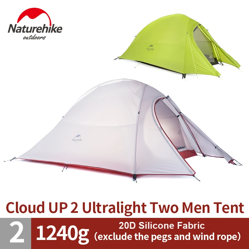 Палатка Naturehike CloudUp для 2 человек двухслойная палатка кемпинга сверхлегкая