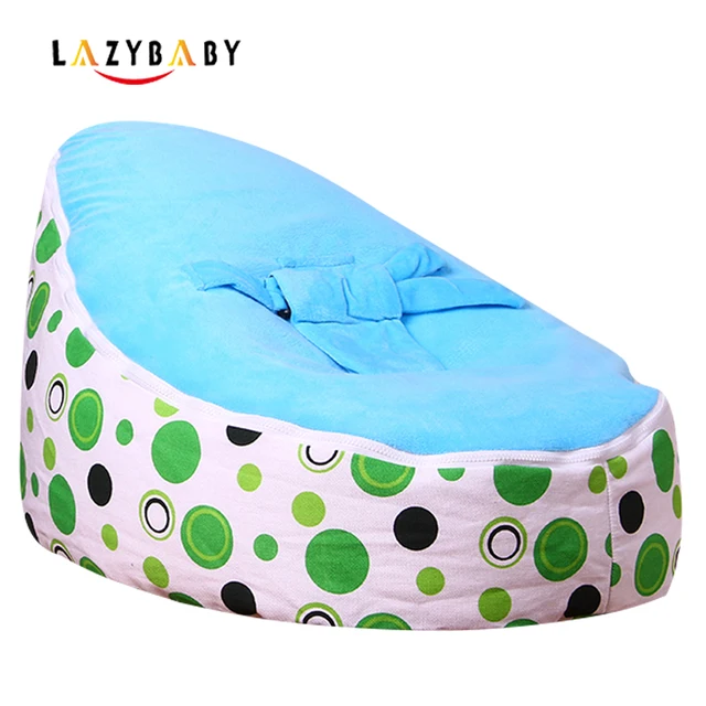 Lazybaby Medium Green Circle Baby Bean Bag Chair Kids Bed For Sleeping Folding Newborn Seat