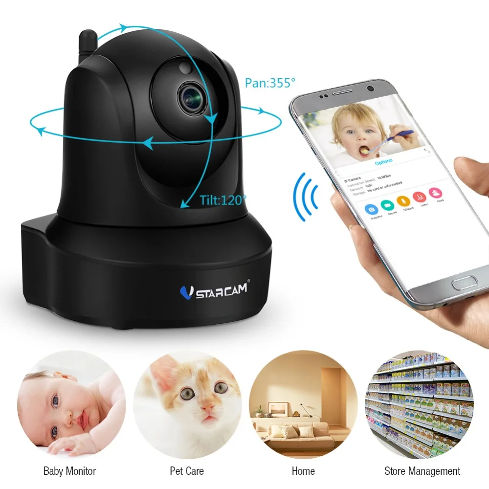 VStacam C29S 1080P Full HD Wireless IP Camera CCTV WiFi Home Security Camera System with iOS/Android Pan Tilt Zoom Motion Alerts