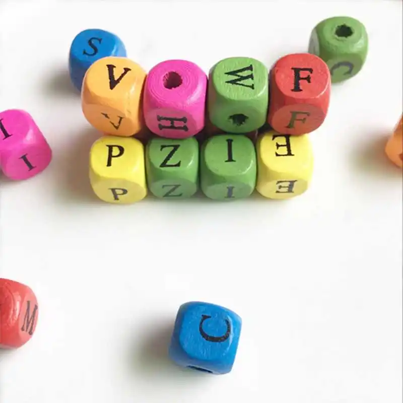 

DIY 10MM 50pcs/lot Cheap Hot Letter Beads Wooden Beads Loose Beads for Jewelry Making Bracelet Necklace Accessories Wholesale