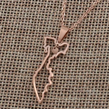 

Russia Kamchatka Peninsula Rose Color and Stainless Steel Pendant Necklace for Women Map of the Russians Jewelry Gift #J0000