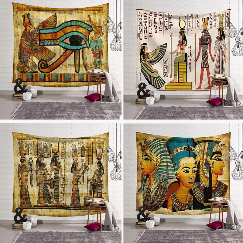 The Ancient Egypt Tapestry Wall Hanging Cloth Rectangle Curtain for Bedroom Home Decoration Textile Tapestries Yoga Mat New |