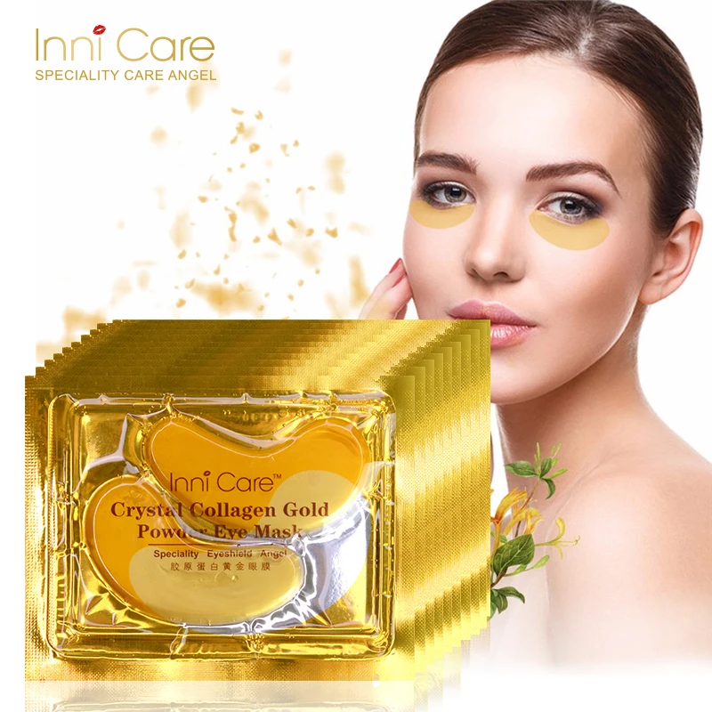 InniCare 40pcs Beauty Gold Crystal Collagen Patches For Eye Moisture Anti-Aging Acne Eye Mask Korean Cosmetics Skin Care