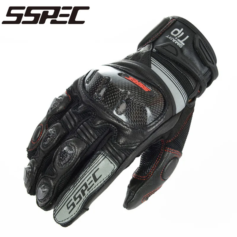 SSPEC Motorcycle Gloves Leather Touch Screen Moto Glove Men Protective Gears Motocross Glove Cycling Bike Luvas da motocicleta SSPEC Motorcycle Gloves Leather Touch Screen Moto Glove Men Protective Gears Motocross Glove Cycling Bike Luvas da motocicleta