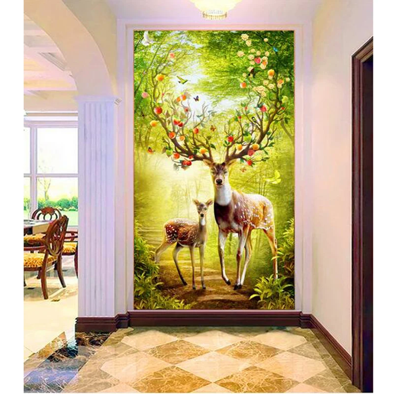 

Youran 5D Diamond Mosaic Pattern Rhinestone Needlework Diy Diamond Painting Cross Stitch Deer Landscape Diamond Embroidery Decor