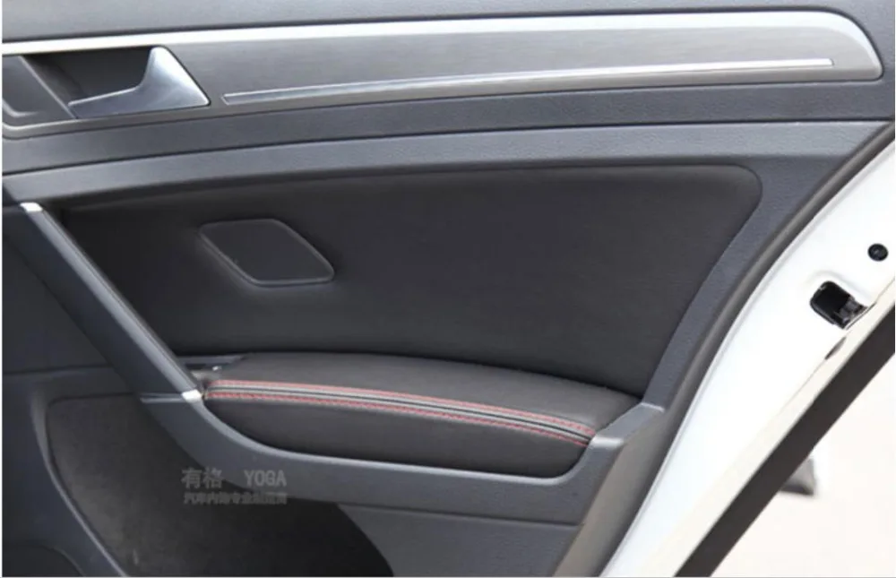 8 шт. микрофибра передние/задние дверные панели подлокотник кожаный чехол защитная накладка для Volkswagen Golf 6 с креплением фитинги