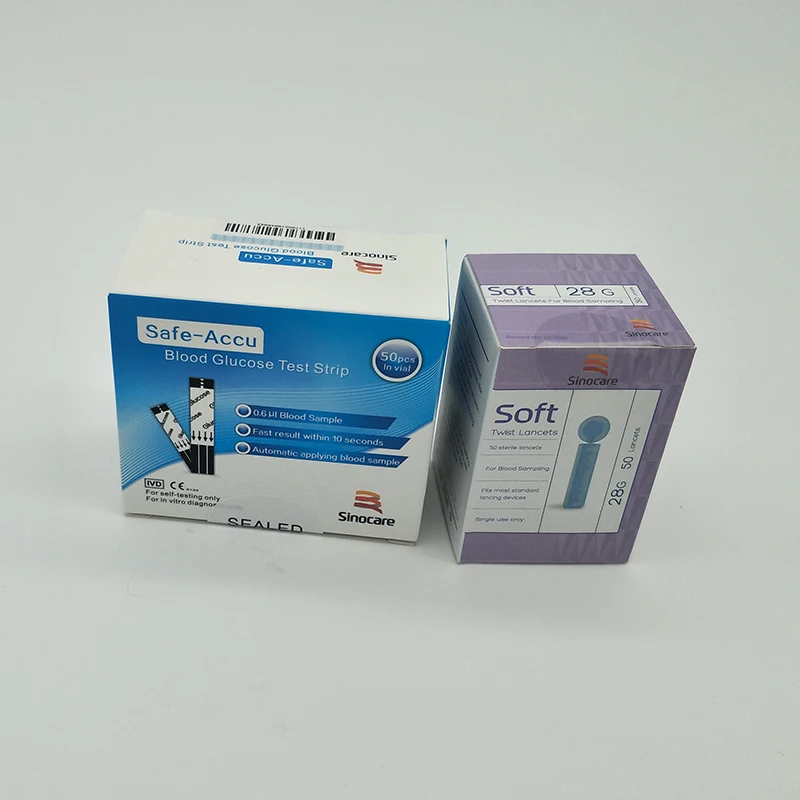 Genuine SANNUO Safe Accu Blood Glucose Test Strips With Blood Collection Needle 50pcs+50pcs Blood Glucose Meter Disposables-1