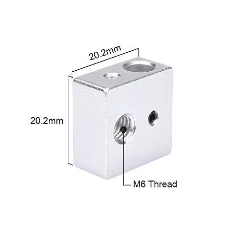 

MK8 Heating Block 20x20x10mm MK8 Extruder Heat Block for CTC Makerbot 3D Printer Part