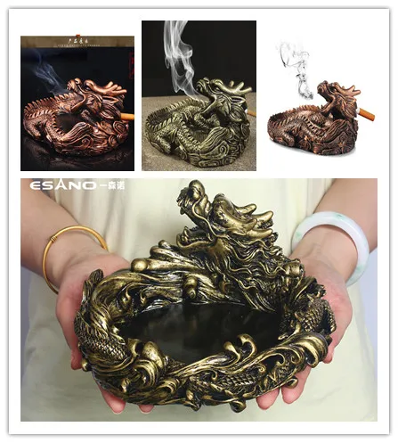 Creative Design Unique Portable Living Room Ashtray for Car interior Home Frame dragon ashtray as gift for friend CL190307 rest