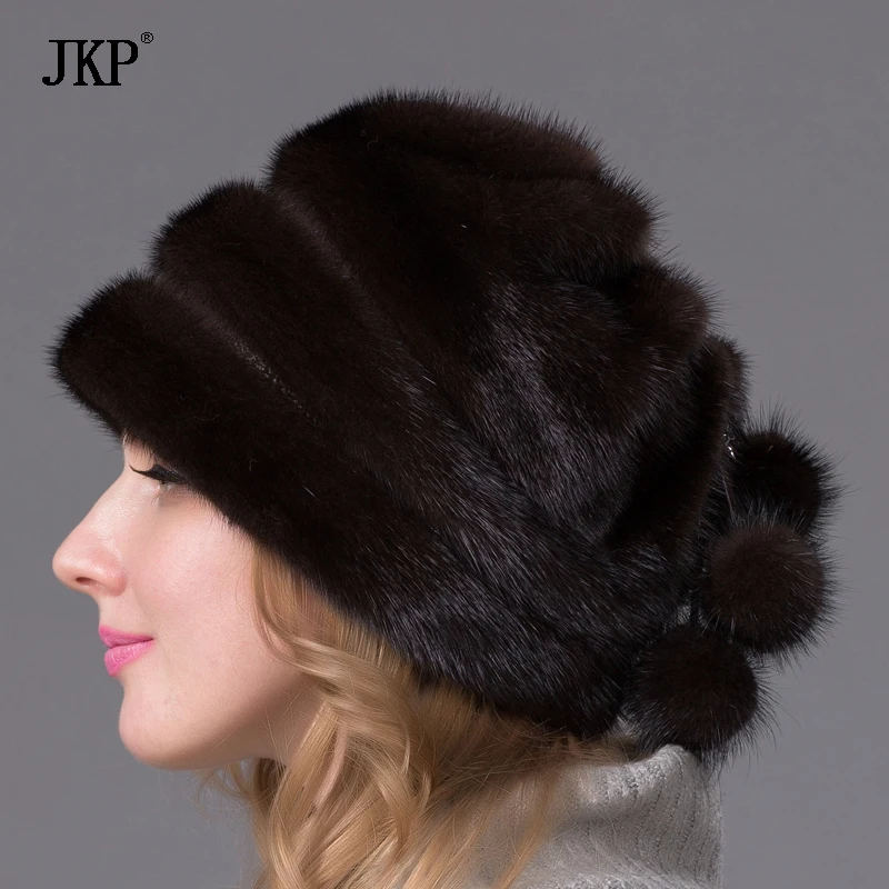 Русская мода зимняя меховая шапка для женщин меховая шапка из натуральной норки женская меховая шапка хорошего качества