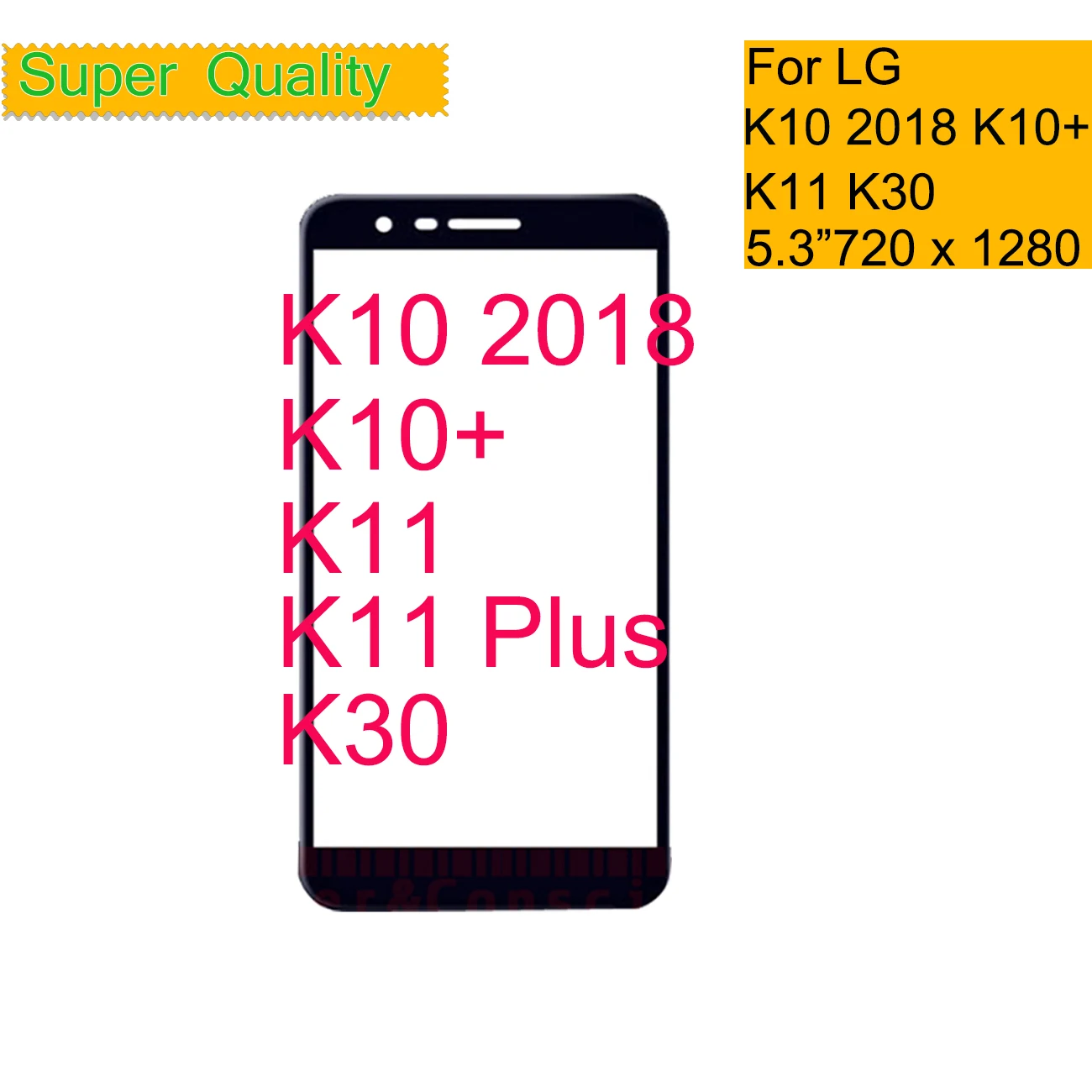 

10Pcs/lot For LG K10 2018 K11 K10+ K11 Plus K30 X4+ X4 Touch Screen Front Glass Panel Front Outer Glass Lens K10 2018 LCD Glass
