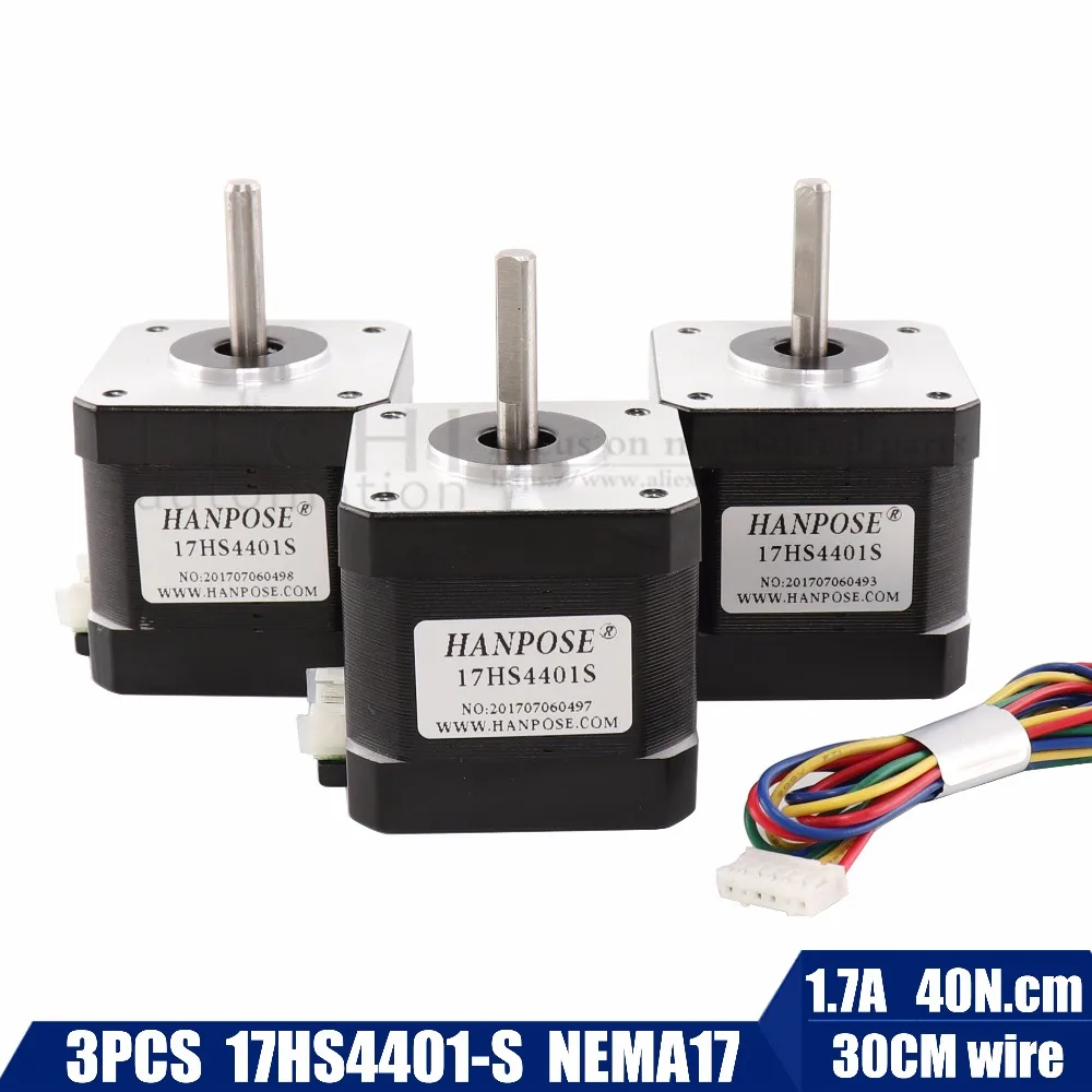 3pcs/lot Free Shipping 3D printer 4-lead Nema17 Stepper Motor 42 motor Nema 17 motor 42BYGH 1.7A (17HS4401S) motor for CNC XYZ 3pcs/lot Free Shipping 3D printer 4-lead Nema17 Stepper Motor 42 motor Nema 17 motor 42BYGH 1.7A (17HS4401S) motor for CNC XYZ