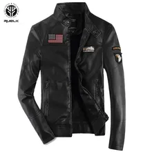 

RUELK Fashion New Arrival Jacket Men High Quality Autumn And Winter Warm Fleece PU Leather Military Style Slim Fit Men's Jacket