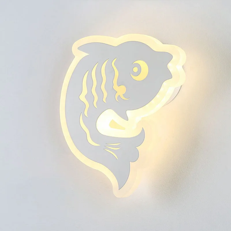 

Creative Carp Fish Shaped Cartoon Wall lamps Modern Living Room Corridor Bedroom Aisle Aluminum&acrylic Fashion Simple Light