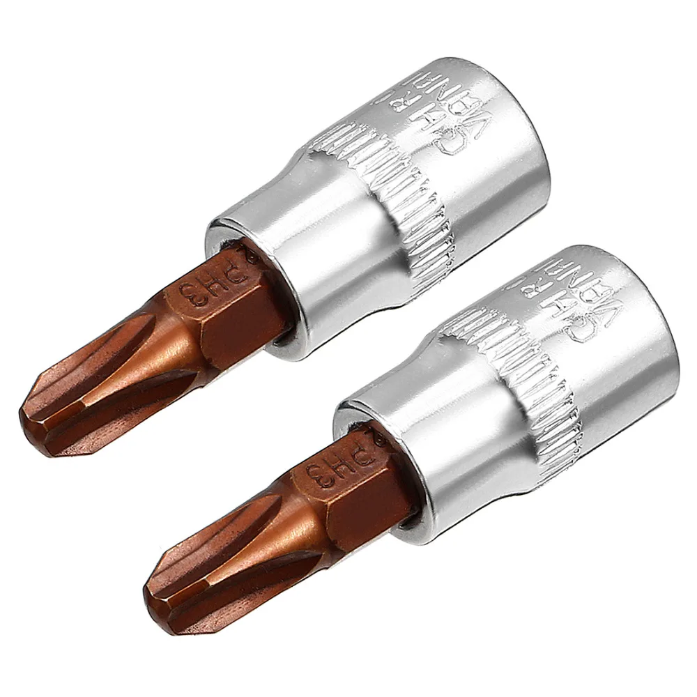 UXCELL 2Pcs 1/4 Inch Drive PH3 Philips Bit Socket, S2 Steel in DIY Hand