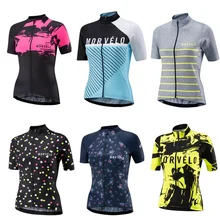 Morvelo das mulheres verão manga curta bicicleta camisa de ciclismo meninas estrada mtb bicicleta topos esportes ao ar livre ropa ciclismo roupas