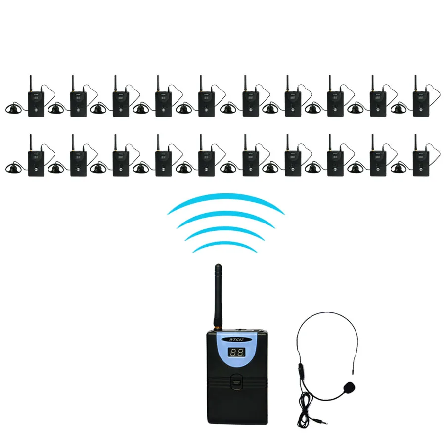 

TP-WIRELESS Tour Guide System 2.4Ghz Wireless Simultaneous Translation System 1 transmitter 20 receiver +1 Micophone+20 earphone