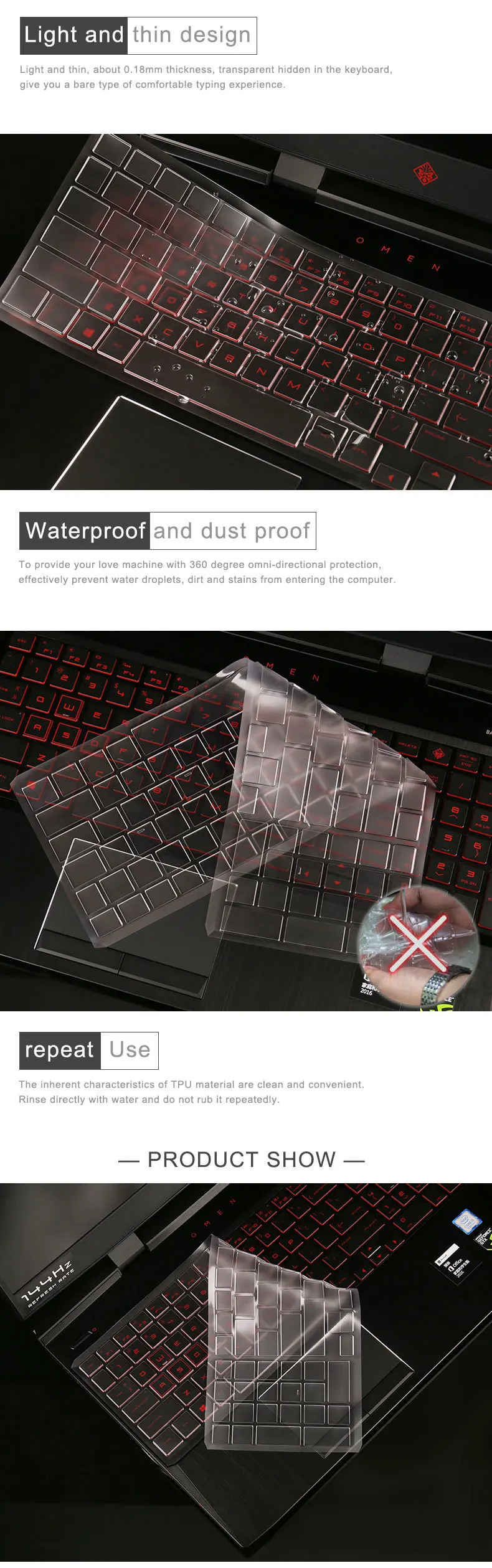Бесплатная доставка Прозрачный ТПУ Невидимый чехол для клавиатуры hp Shadow Elf 4 защитная пленка для ноутбука
