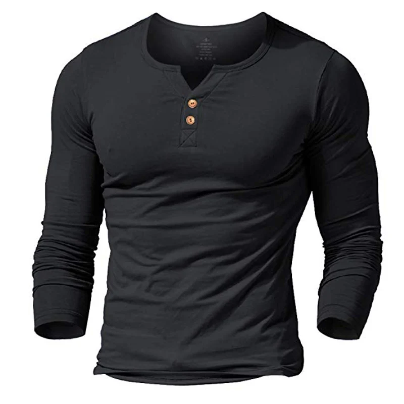 MUSCLE ALIVE men's henley tshirt fitted dress sleeve shirt for men ...