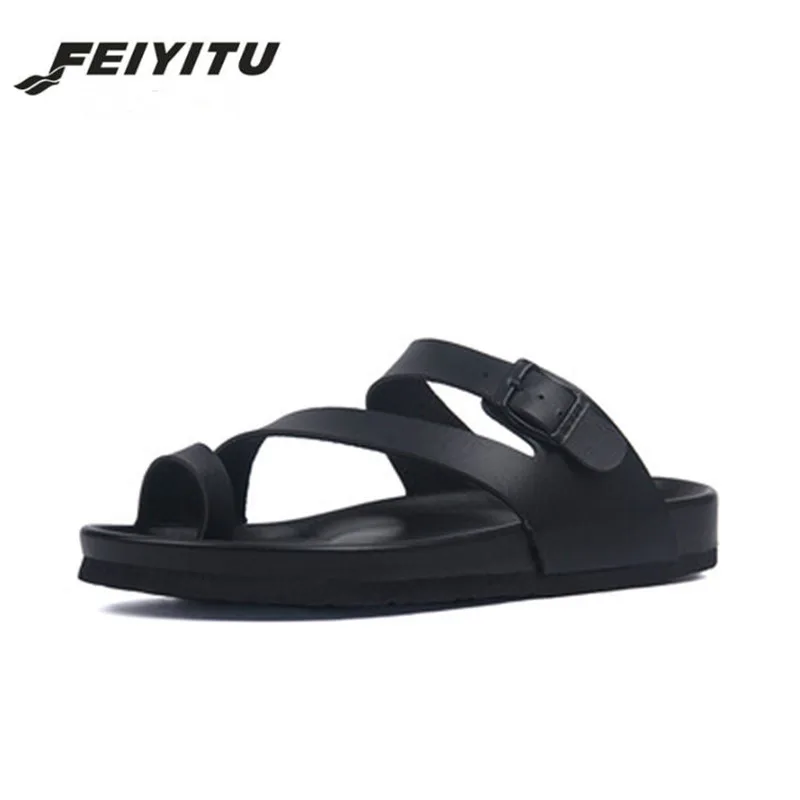 Сандалии FeiYiTu мужские без застежки повседневные пляжные тапочки шлепанцы