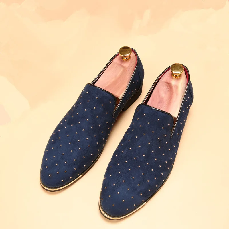 men shoes luxury brand rhinestone loafers fashion silver gold spike flats studded leisure footwear river oxford shoes for men (18)_