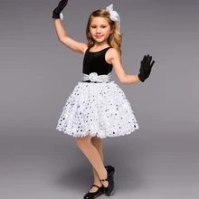 Гимнастический купальник для девочек, детский балетный костюм Женская и милая сиамская юбка одежда для выступлений костюмы