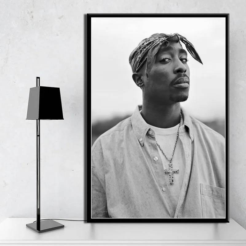 P123 Tupac Shakur 2PAC Outlaw Rap музыкальный Рэппер Star хип хоп художественная картина Шелковый