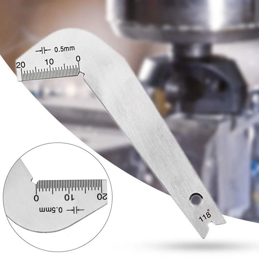 

2019 new Stainless Steel Bit Pattern Drill Template Drill Bit Weld Inspect Gauge Tool Drill front blade gauge 118 gauge
