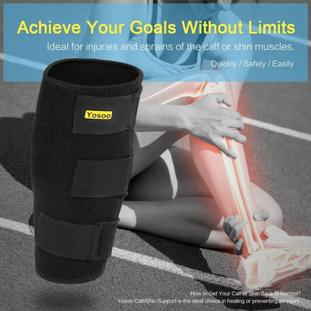 Yosoo ноги теленка Brace Поддержка Compression Calf Sleeve акцизного Тонкие гетры Обёрточная бумага портянку протектор икры Поддержка пояс здоровье