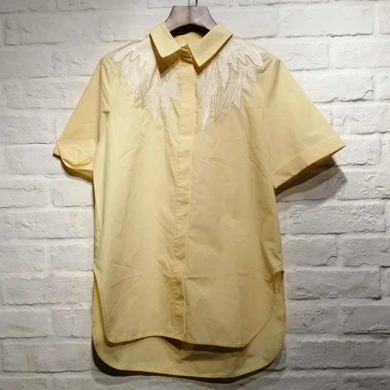 

New 2019 summer elegant OL shirts Chic women's france style short sleeves Shirts & Blouses Top A293