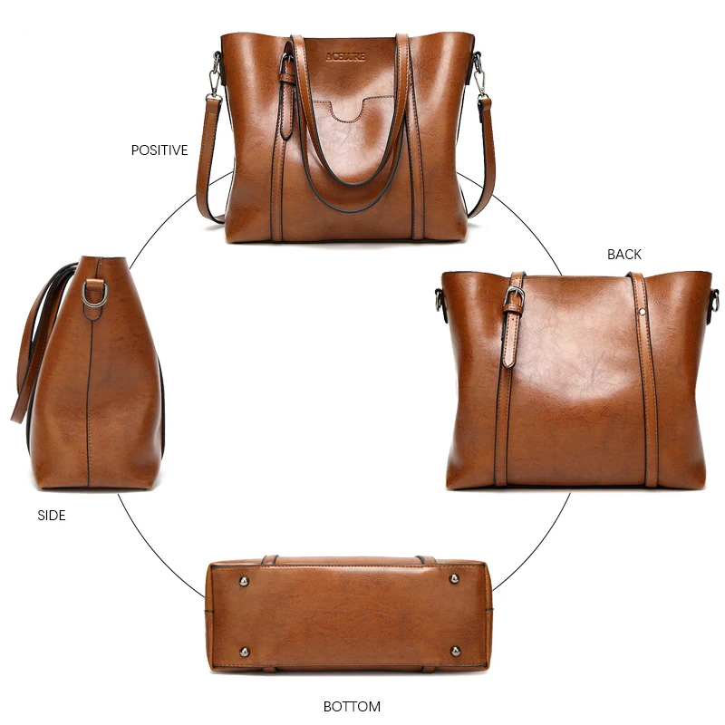 Skup Torba kobieca wosk z oliwek kobiet skórzane torebki damskie miękkie PU kobiety torba duża torebka torba na ramię kobiece luksusowe pani na ramię torby WBS209