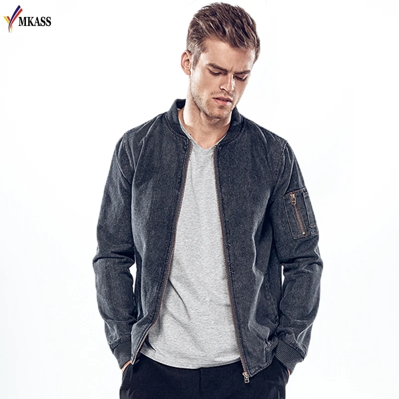 MKASS  Men Jacket and Coats Brand Clothing Denim Jacket Fashion mens jeans jacket Thick Warm Winter Outwear male cowboy 2XL