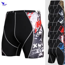 3D волк с принтом, быстро сохнет эластичные беговые мужские короткие леггинсы Для мужчин компрессионная для кроссфита тренировки одежда Слои спортивные шорты для фитнеса