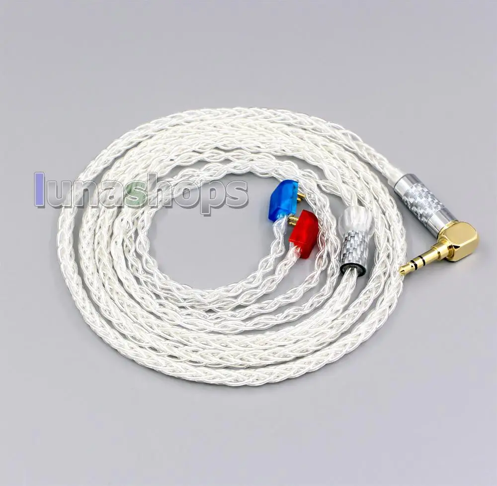 

LN006435 99% Pure Silver 8 Core 2.5mm 4.4mm 3.5mm XLR Headphone Earphone Cable For Etymotic ER4B ER4PT ER4S ER6I ER4