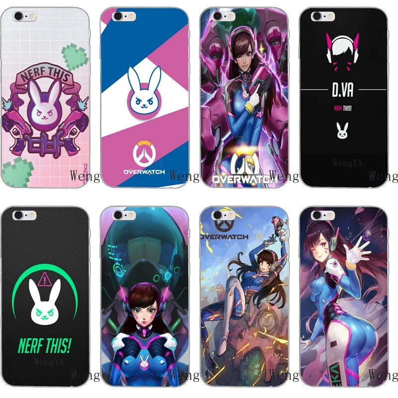 Популярный силиконовый мягкий чехол для телефона Game OW overwatch D Va iPhone X 8 8plus 7 7plus 6 6s plus