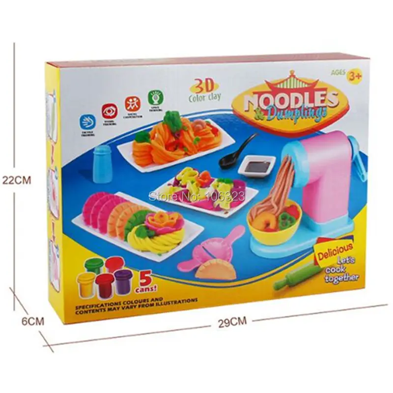 Molde de Argila de Cor Máquina de Macarrão Fabricante de Bolinhos Brinquedo de Comida Kit de Ferramentas de Modelagem de Plasticina de Cozinheiro Novo Tóxico Chinesa Playdough 3d Não 14 High Quality Brinquedos e hobbies