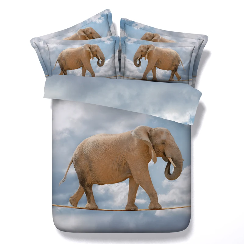 

elephant bed linens 3d animals print comforter cover queen twin bedding sets boy kids 3/4pc full super king sizes 500tc woven