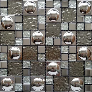 

Mondern Silver Convex Metal Glass Mosaic Tile for Showrom door frame Home wall decoration,YY-252