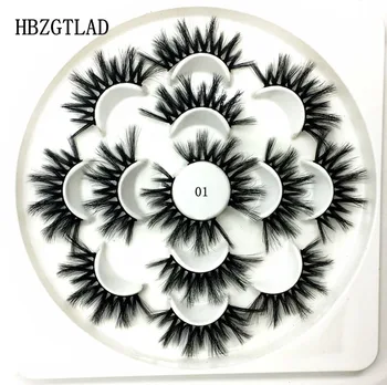 

HBZGTLAD 7 Pairs Extra long 25mm 3D Mink False Eyelashes Crisscross natural Fake lashes Makeup Lashes Extension Eyelash Beauty