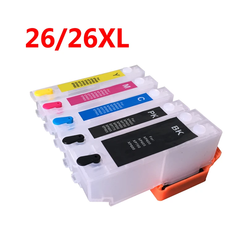 Многоразовый картридж T2621 T2631 T26 для epson 5 шт. чернильный с дуговой стружкой xp-820 |