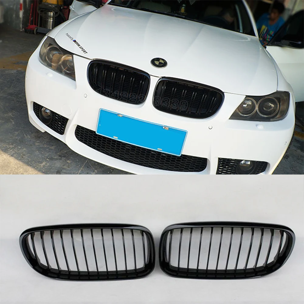E90 LCI Glossy Black ABS Auto Car Front Bumper Mesh Grill Guard for BMW