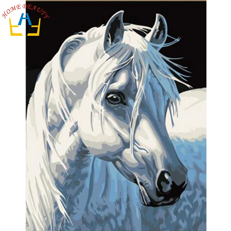 

40x50cm framed digital oil painting by numbers diy home decoration paint on canvas unique gift craft picture horse J042
