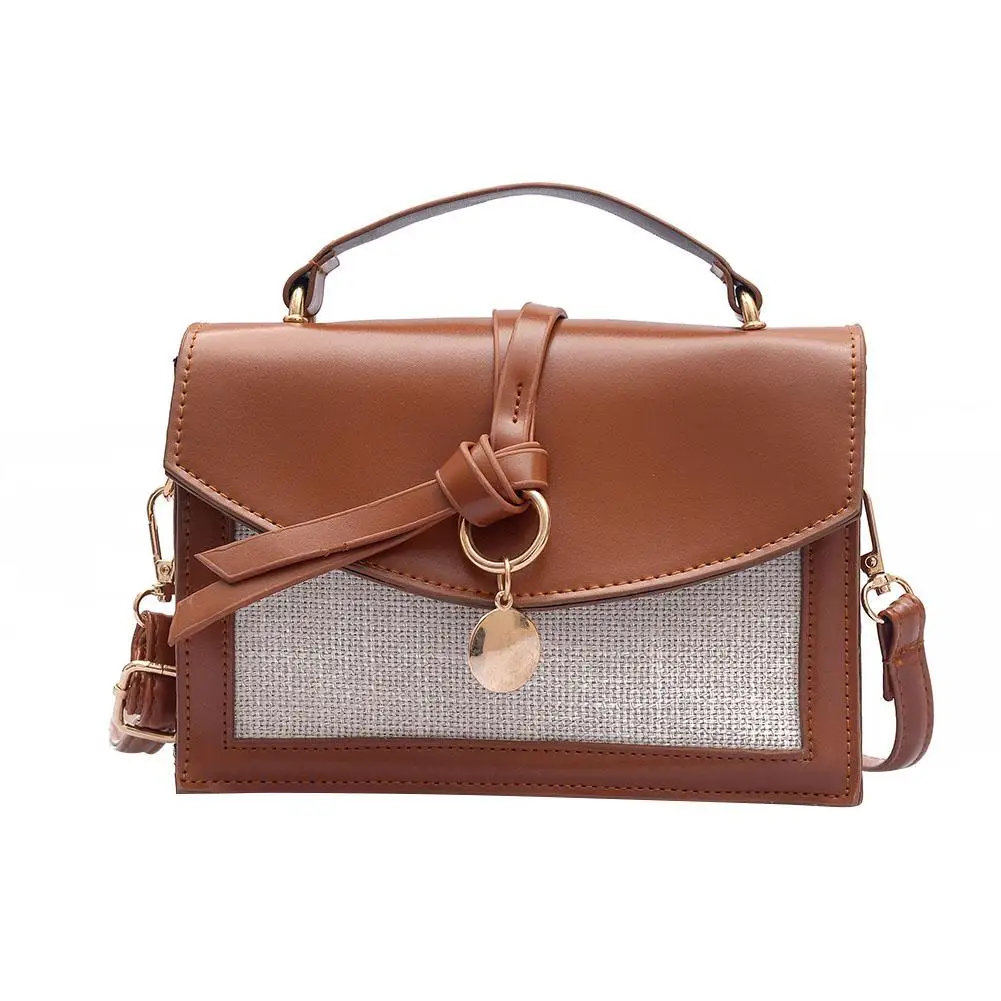 ge Knot Tie Buckle Leather Cross Body Shoulder Bag Handbag