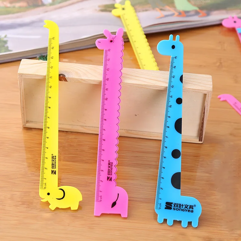 Cute animal small ruler 15cm scale Student cartoon ruler plastic animal ...