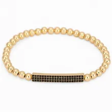 FAITHEASY популярный микро циркониевый камень трубы полосы части браслет медные бусины Эластичный Фенечка